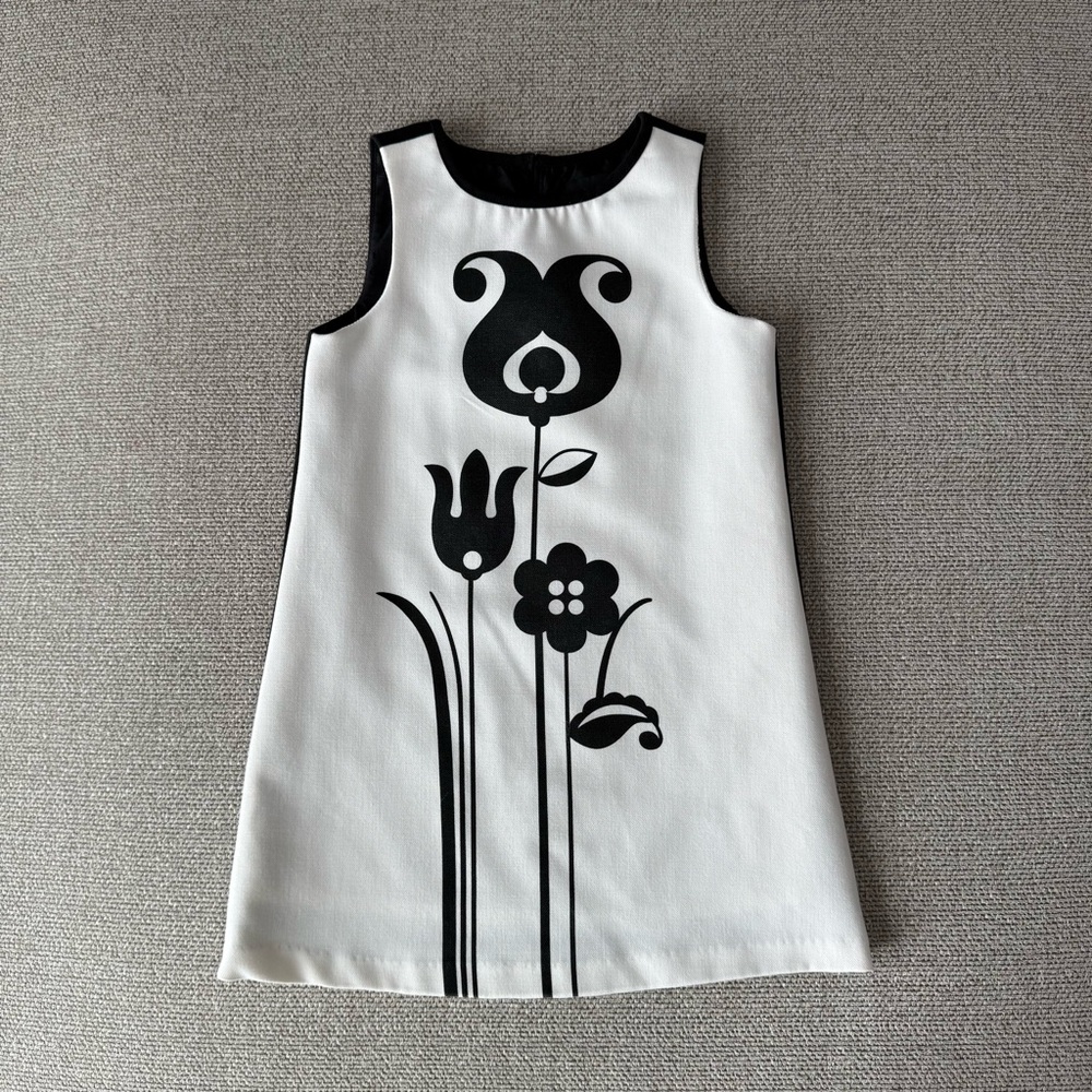 Victoria Beckham X Target black and white tulip appliqué dress